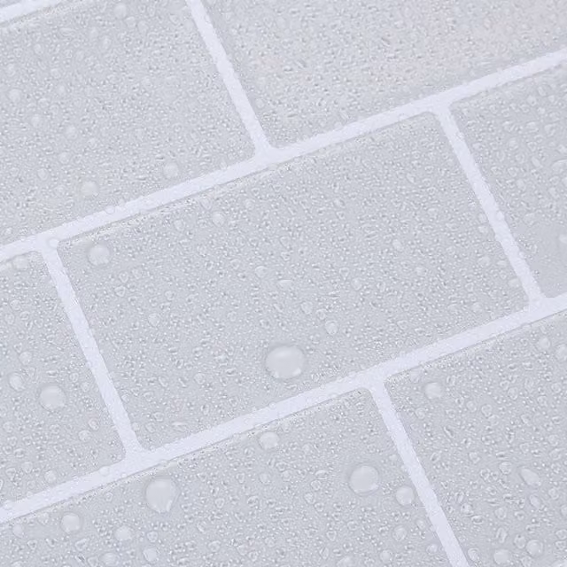 Livingandhome 10-Piece Grey Marble Effect Adhesive Tile Stickers