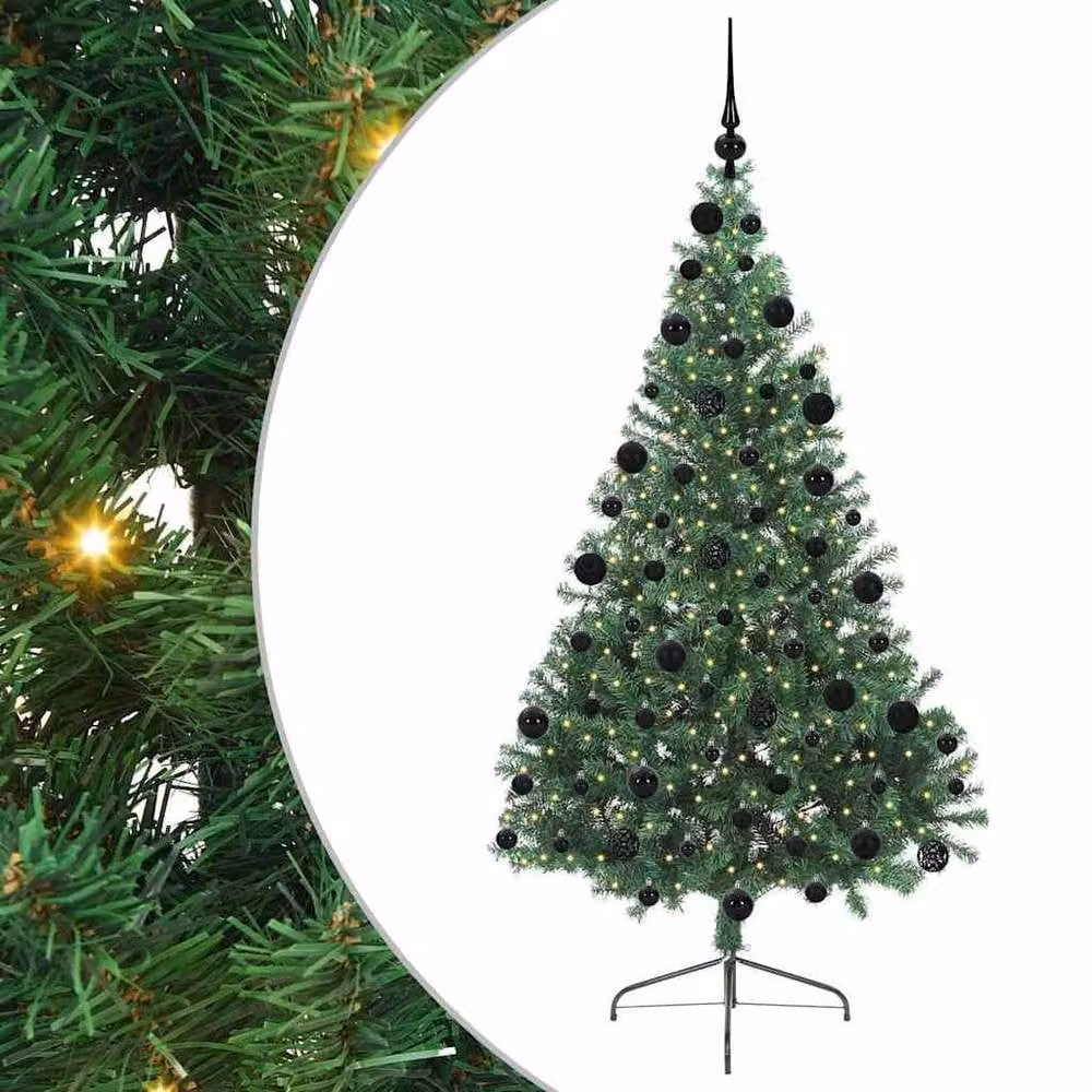 Berkfield Home Pre-lit Artificial Christmas Tree, Green, Height: 210 cm – 2