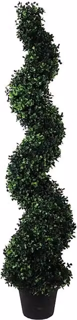 Green Leaf Artificial Boxwood Spiral Twist Topiary Tower Tree with Metal Stand, Height: 120 cm