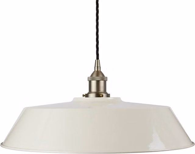 SE Home Chancery Large White Clay Pendant Light with Brushed Chrome Finish
