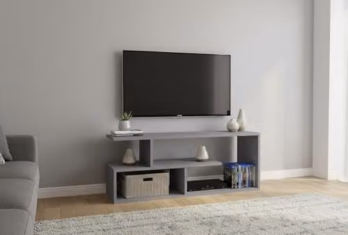 Shefa Eden Compact TV Stand Cabinet in Grey, W/D/H: 100 x 40 x 29.6 cm – 2