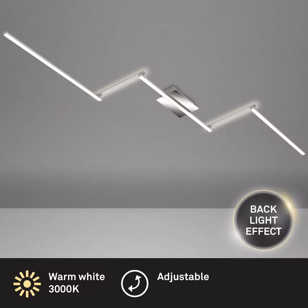 Briloner 24W Adjustable LED Ceiling Light in Silver and Chrome Aluminium – 2