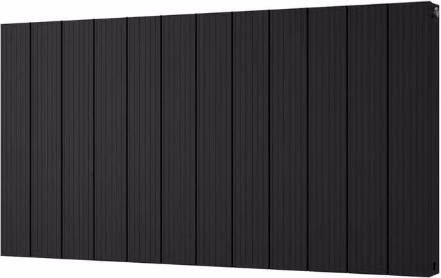 UK Radiators Thetford Black Grooved Horizontal Designer Radiator, W: 112.4 cm, H: 60.0 cm