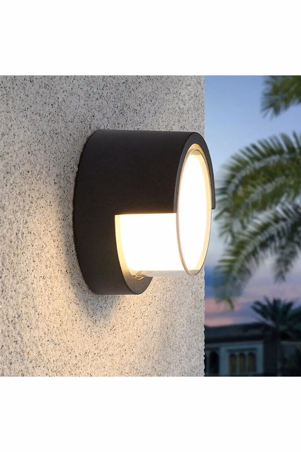 CGC Lighting Sophia Modern LED Wall and Ceiling Outdoor Bulkhead Light, Black and White, IP65 Waterproof – 8