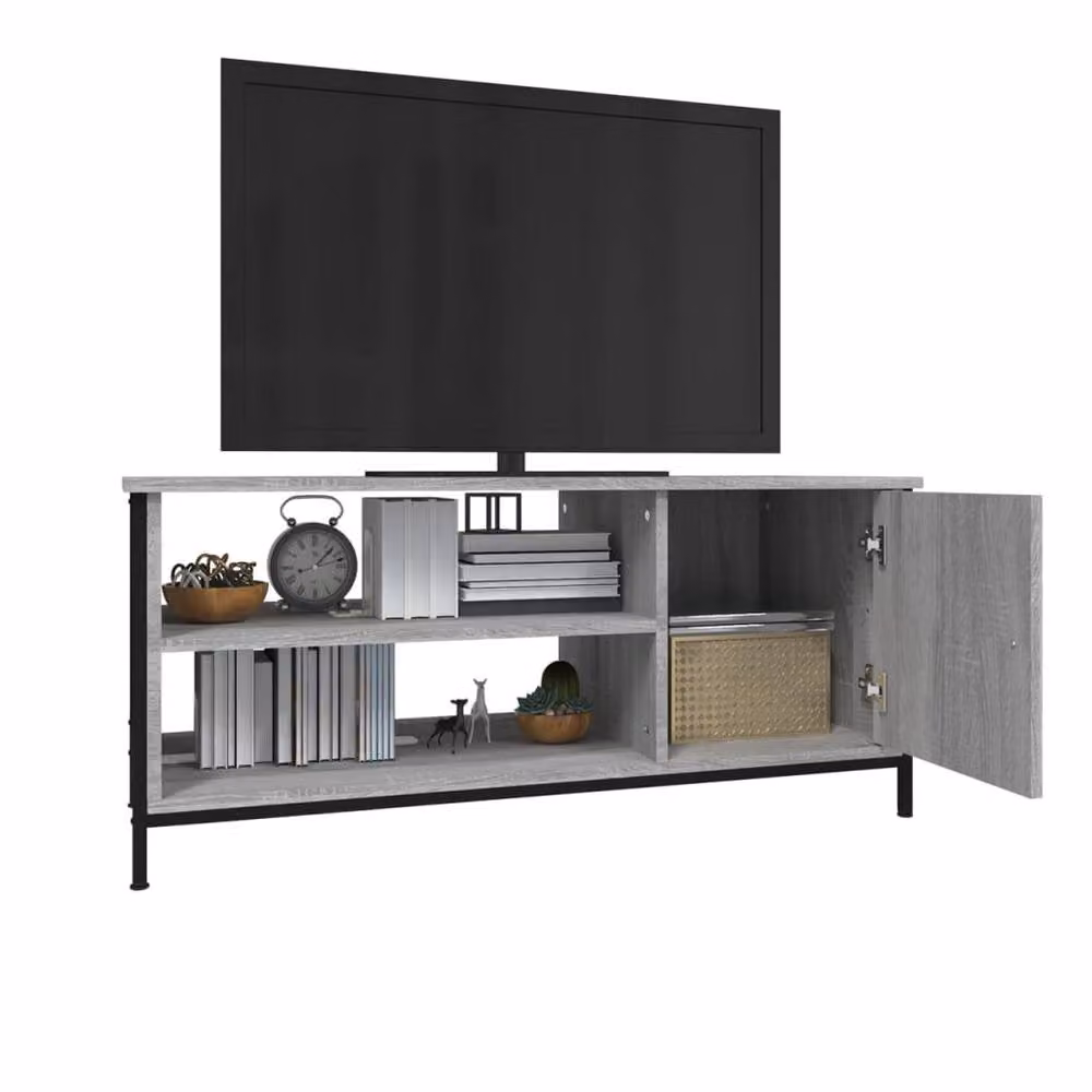 Berkfield Home Grey Sonoma TV Cabinet in Engineered Wood W/D/H: 100 x 40 x 45 cm – 3