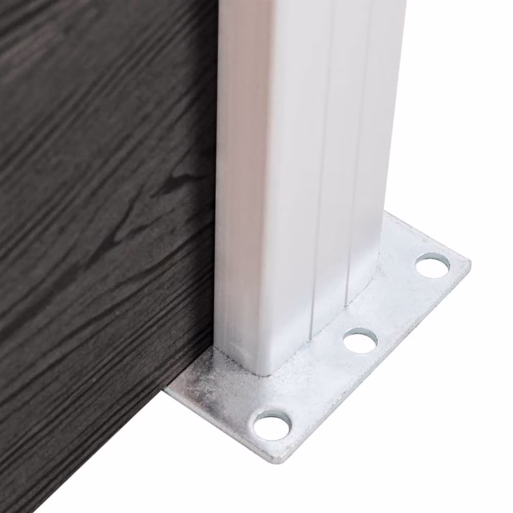 Berkfield Home Durable WPC and Aluminium Fence Panel, Grey, W: 95 cm, H: 105-180 cm – 4