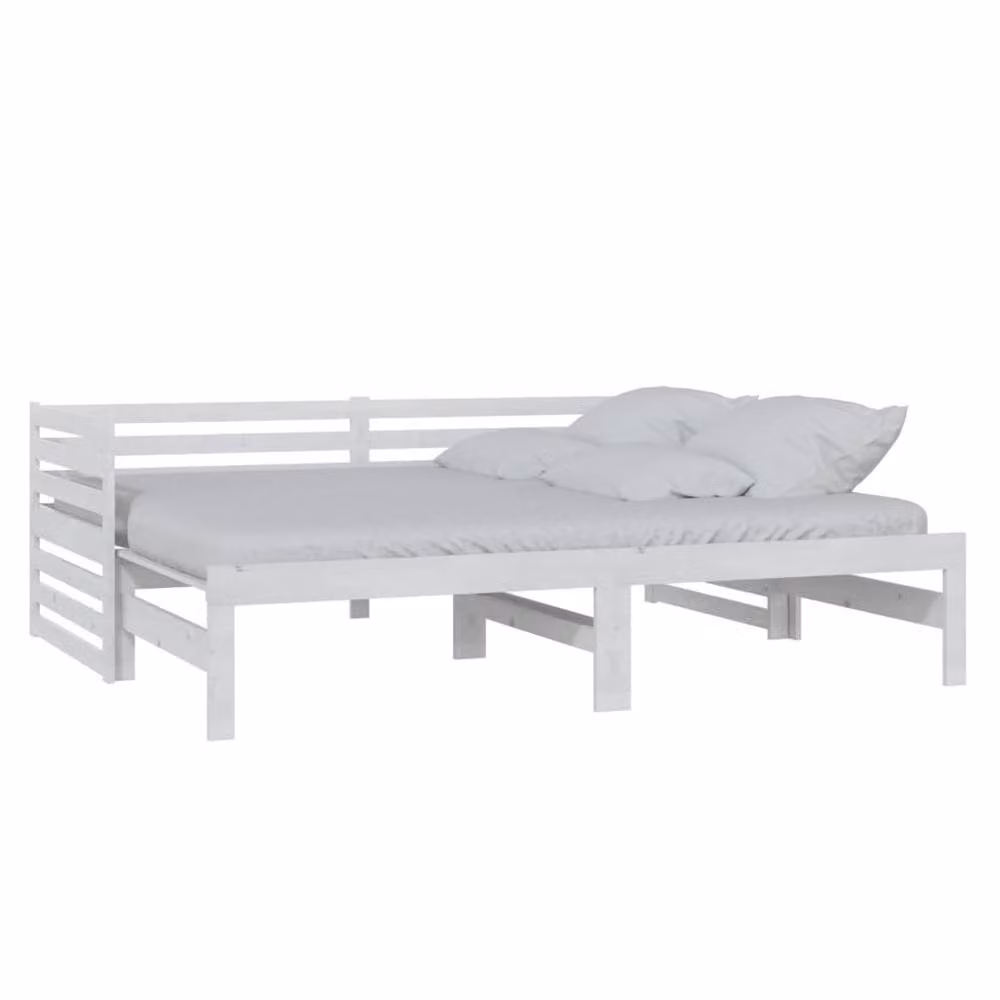 Berkfield Home White Solid Pinewood Pull-out Day Bed with Drawers, W/D/H: 200 x 90 x 185 cm – 2