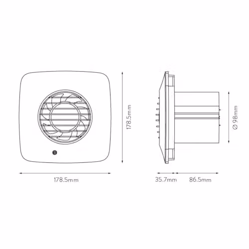 Xpelair Simply Silent DX100S 100mm Twin-Speed Bathroom Extractor Fan with Wall Fitting Kit, White – 2