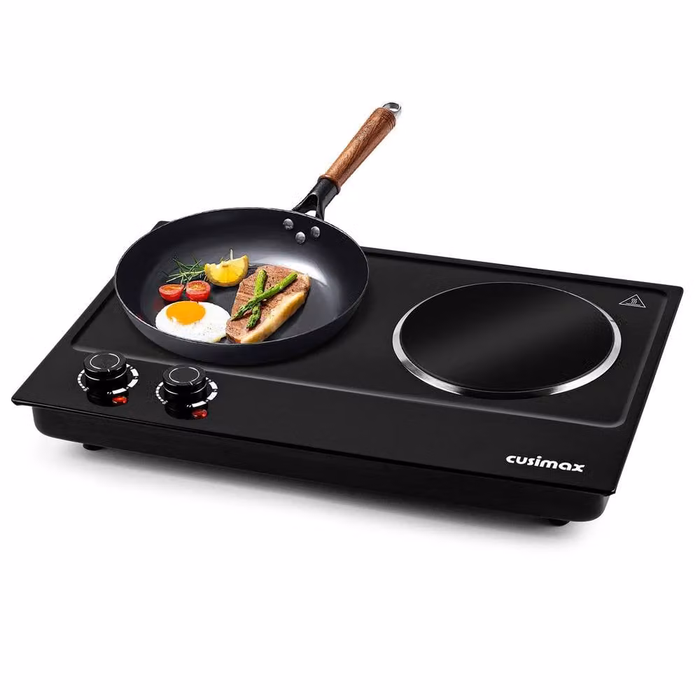 Cusimax Sleek Portable 2400W Infrared Electric Hot Plate in Black – 2