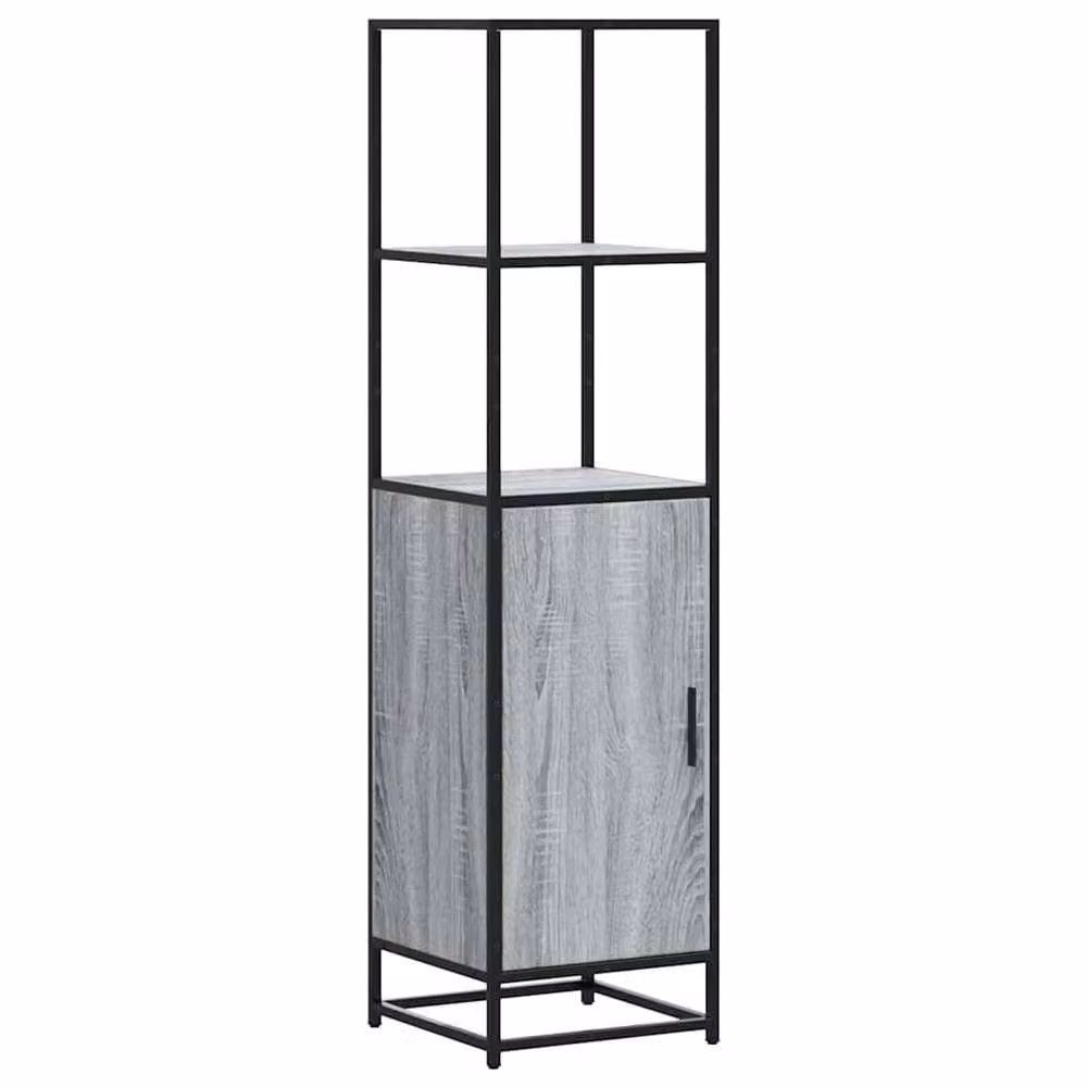 Berkfield Home Grey Sonoma Highboard in Engineered Wood and Metal, W/D/H: 35.5 x 35.5 x 139 cm – 2