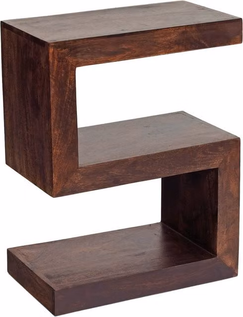IH Design Mango Wood Cube Media Compartment in Brown