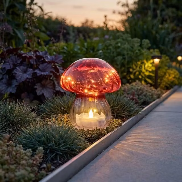 Garden Greatness Crystal Shroom Solar Garden Light in Multicolour