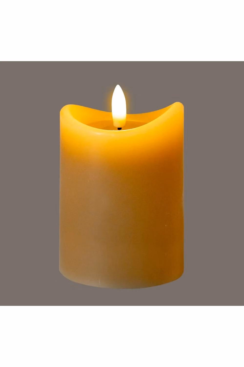 KDMD Luxe Collection Taupe Melted LED Pillar Candle with Flicker Effect – 2