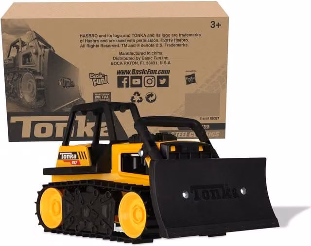 Tonka Steel Classics Yellow Metal Bulldozer Construction Vehicle for Kids