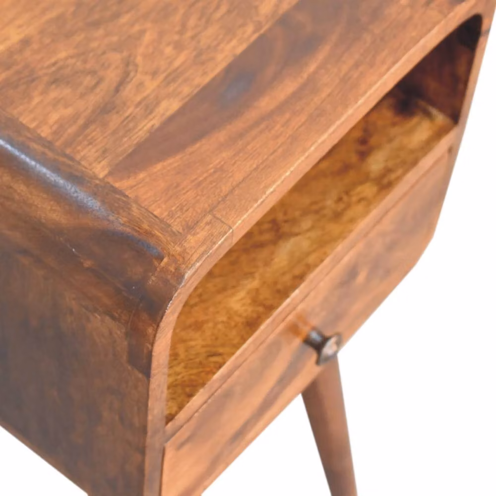 Wyld Haus Olbia Mini Bedside Table in Brown Mango Wood W/D/H: 30 x 30 x 55 cm – 3