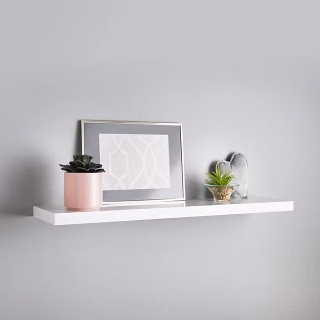 SPOT ON DEALZ White High Gloss Floating Shelf, W: 100 cm, D: 23.5 cm, H: 6 cm