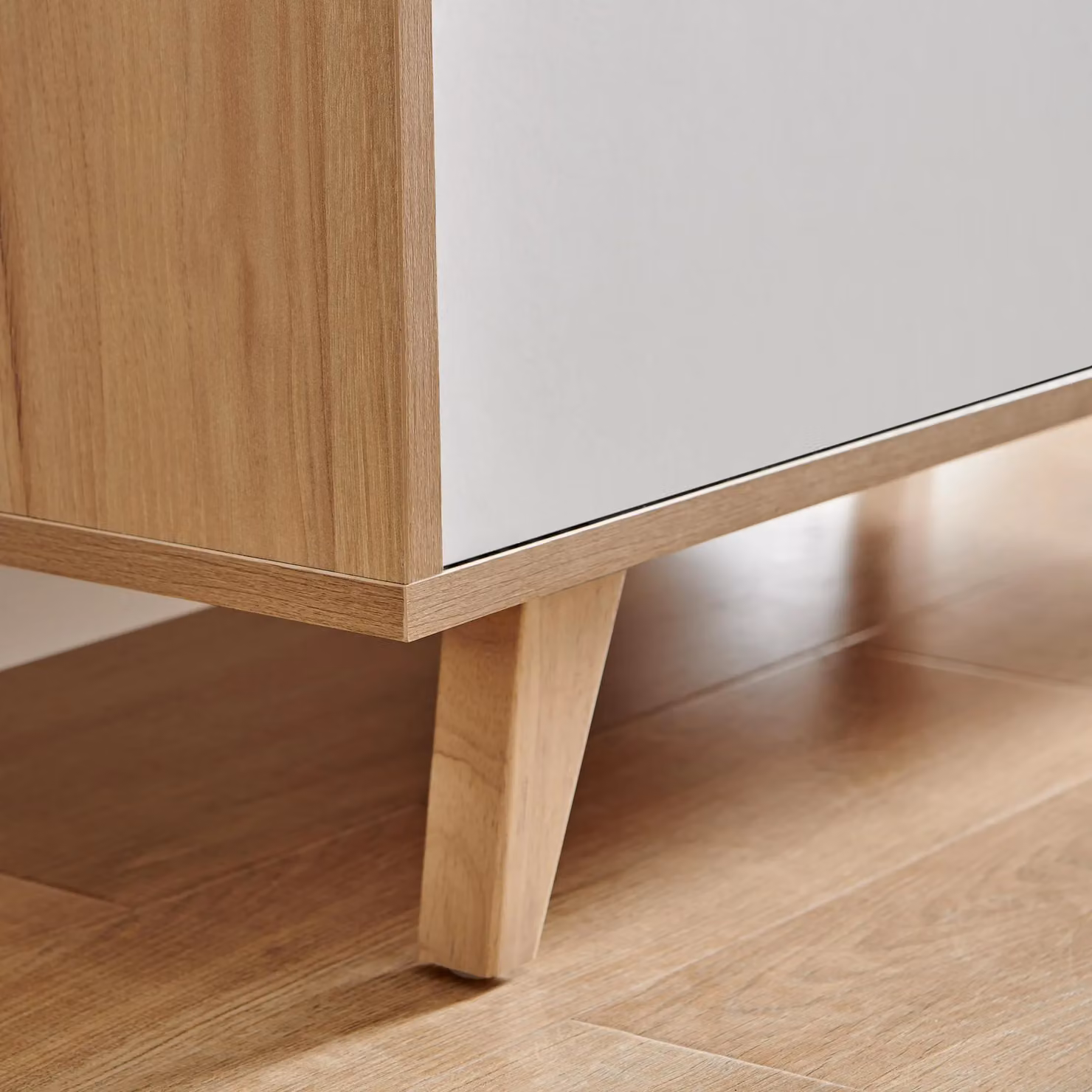 FurnitureboxUK Bisset Small Off-White and Wood Effect Storage Sideboard – 3