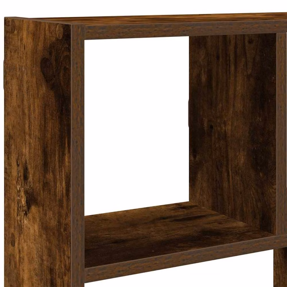 Berkfield Home Wall Mounted 12 Compartment Cube Shelf in Smoked Oak Brown Engineered Wood – 5