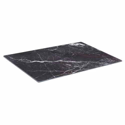 Harbour Housewares Black Glass Rectangular Chopping Board with Non-Slip Feet