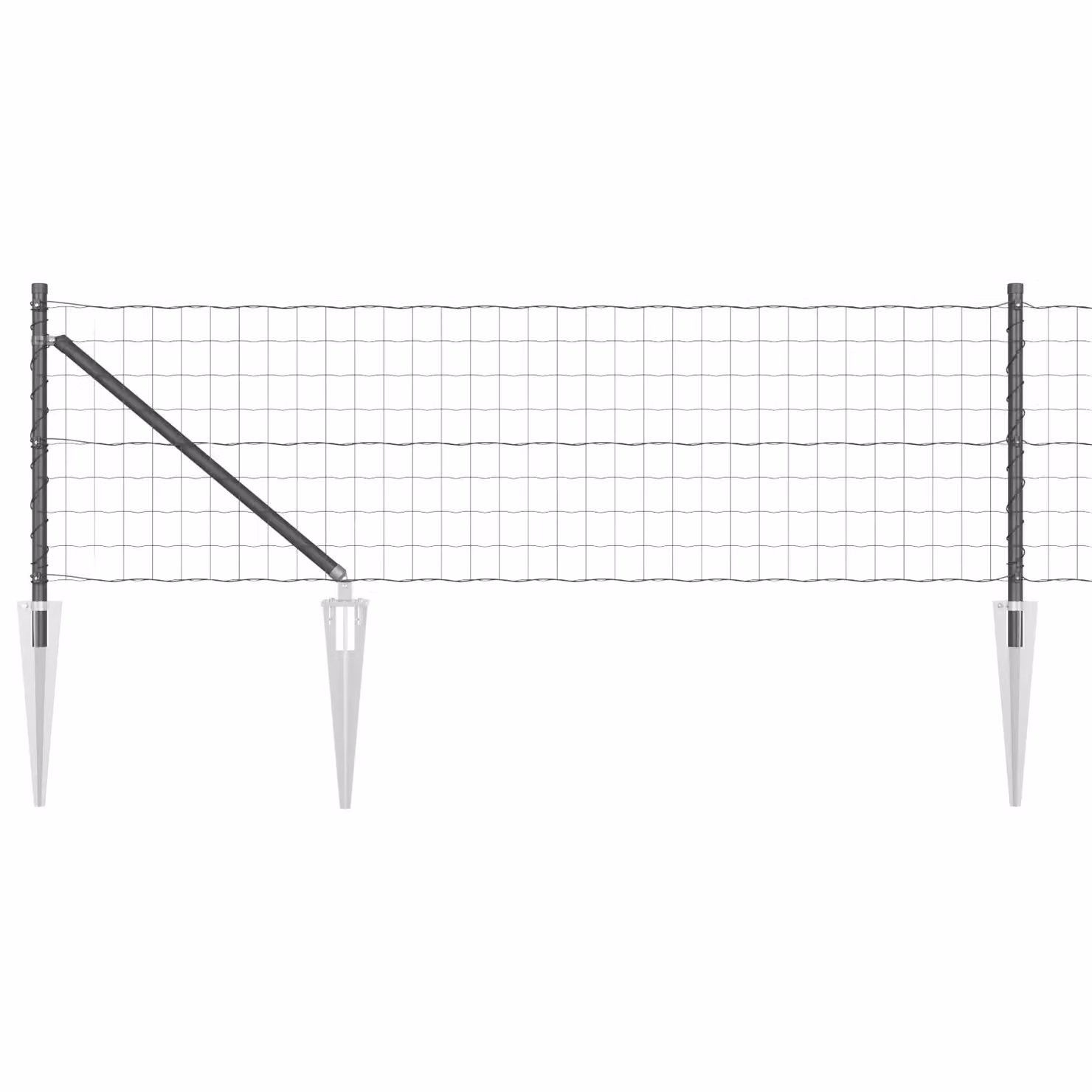 Berkfield Home Euro Fence with 7 Spike Posts, Galvanised Steel, Grey and Silver, W: 10 m, H: 0.8 m – 2