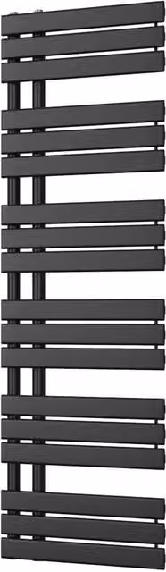 UK Radiators Tristan Black Flat Tube Designer Heated Towel Rail, H: 156.4 cm, W: 50 cm