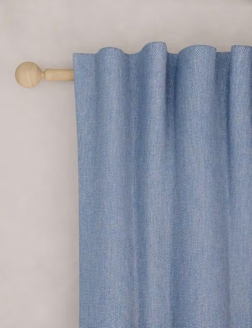 M&S Brushed Multiway Blackout Curtains in Blue