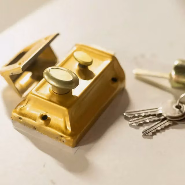 Garden Mile Brass Rim Night Latch Door Lock in Gold