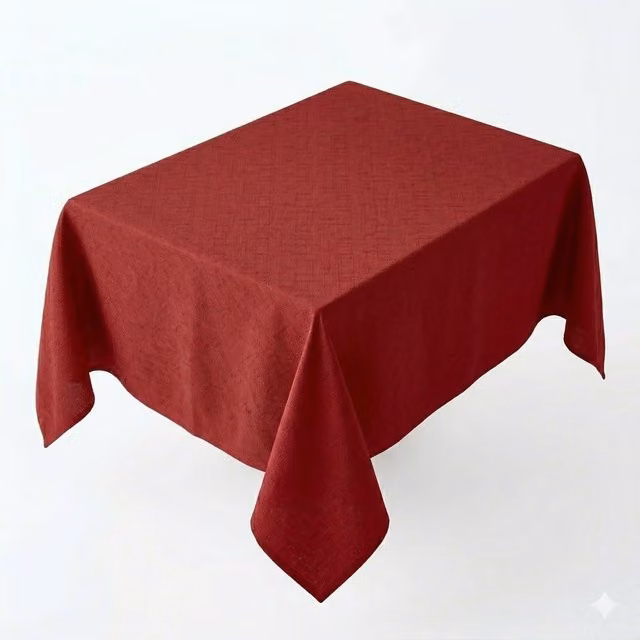 Luxury Living Red Linen-Look Rectangular Tablecloth, Easy-Care and Stain-Repellent, W: 135 cm, L: 180 cm