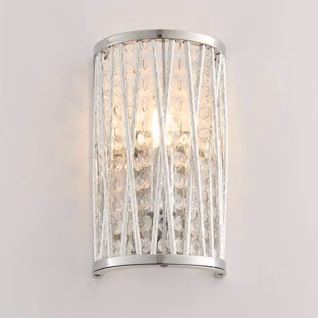 Pagazzi Marissa Chrome and Crystal Dimmable Wall Light in Silver