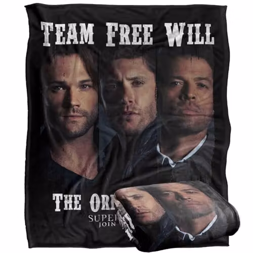 LOGOVISION Supernatural Sam Dean Castiel Original Trio Silky Touch Super Soft Fleece Throw Blanket, Multicolour, W: 152 cm, D: 127 cm – 1