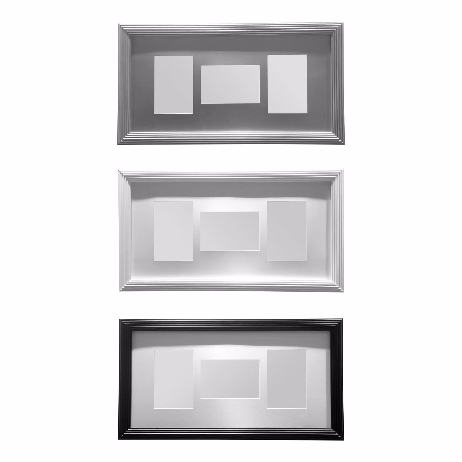 Orsina White Multi Photo Frame for 3 Photos, Wall-Mounted Rectangular Glass Protected Frame, W/D/H: 50 x 25 x 5 cm – 2