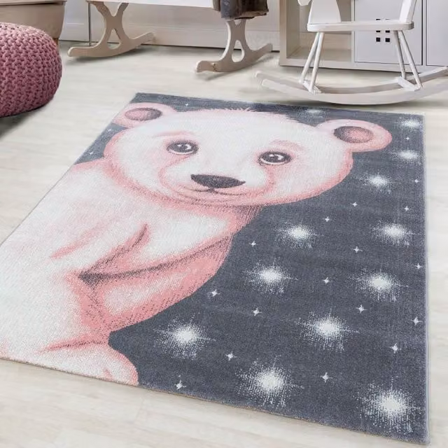 Bravich LTD Kids Bear Rug Bambi in Pink, W: 120 cm, L: 170 cm – 1