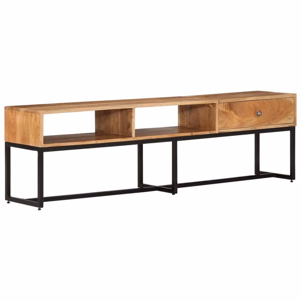 Berkfield Home Vintage Acacia Wood TV Cabinet in Brown, W/D/H: 160 x 30 x 45 cm – 2