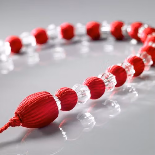 Alan Symonds Earle Red Beaded Rope Curtain Tie Backs