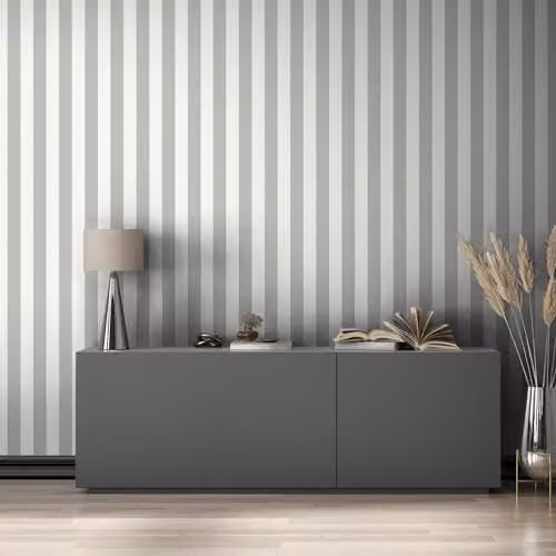 Galerie Industrial Effects Striped Non-Woven Wallpaper in White and Grey – 3