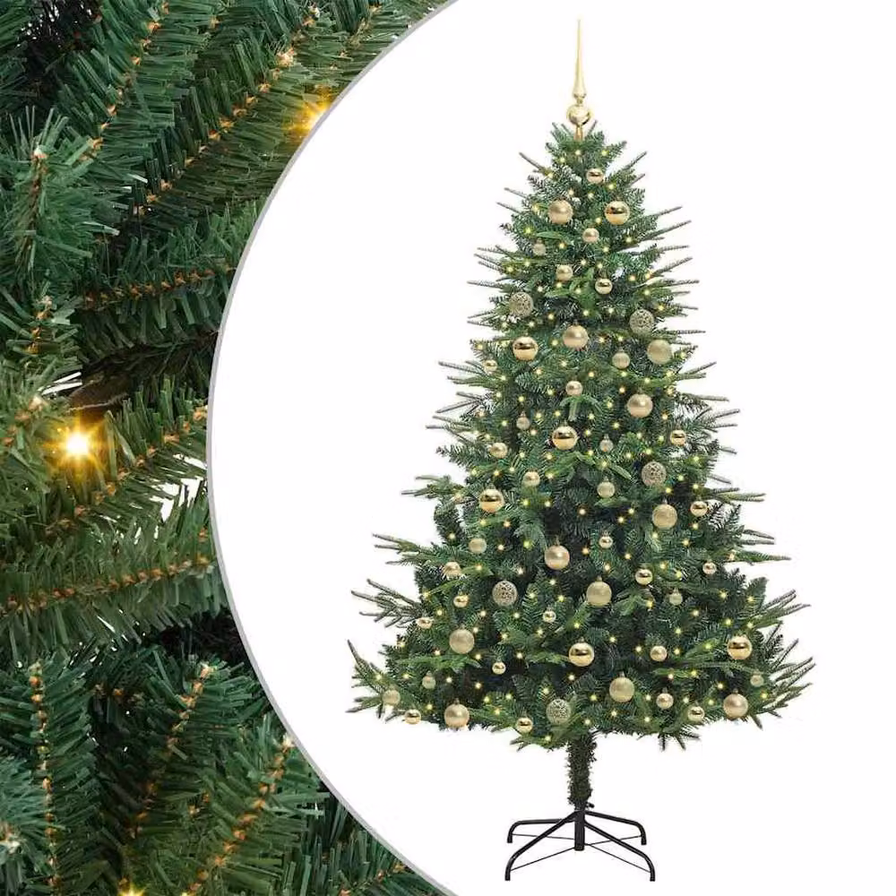 Berkfield Home Pre-lit Artificial Christmas Tree with Ball Set, Green, Height: 180 cm – 2