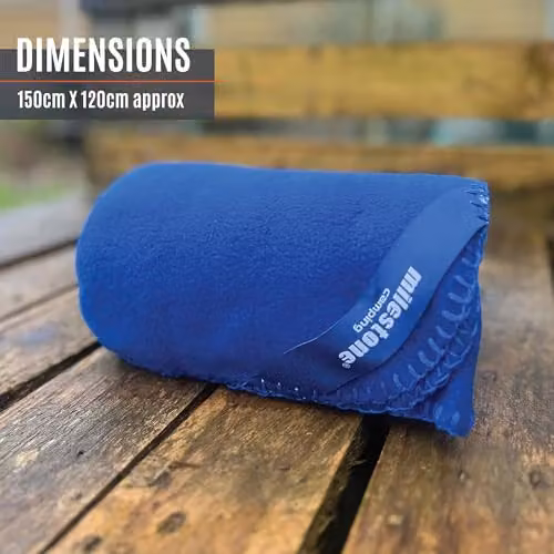 Milestone Blue Thermal Fleece Blanket, W/D/H: 120 x 150 cm – 3