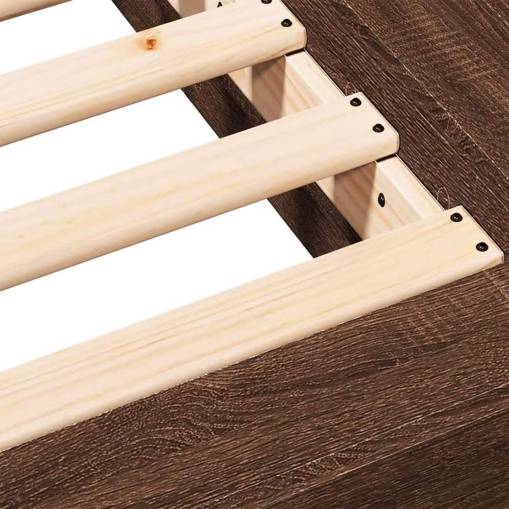 Berkfield Home Small Single Bed Frame in Brown Oak, W: 75 cm, L: 190 cm – 5