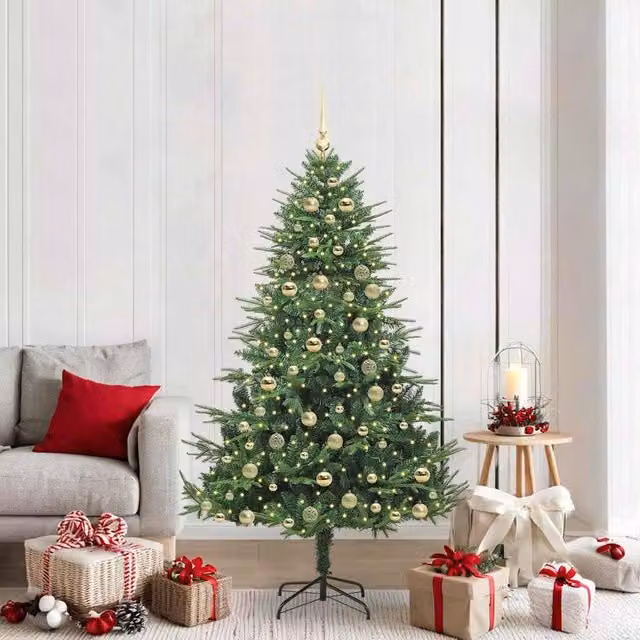 Berkfield Home Pre-lit Artificial Christmas Tree with Ball Set, Green, Height: 180 cm – 1