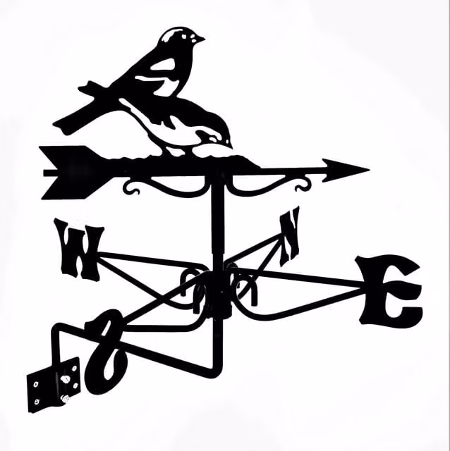 Espira Chaffinches Mini Metal Weathervane in Black