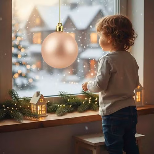 SHATCHI Gold Matt Finish Shatterproof Round Christmas Bauble, Diameter: 25 cm – 8