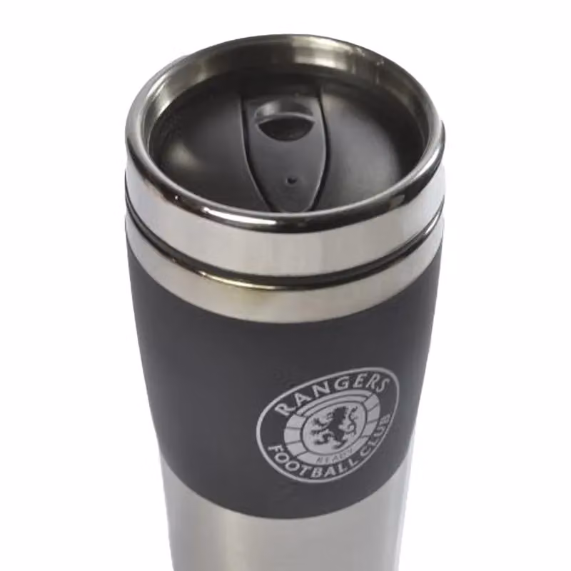 Rangers FC Executive Metallic Travel Handleless Mug with Lid, Silver, 450 ml – 2