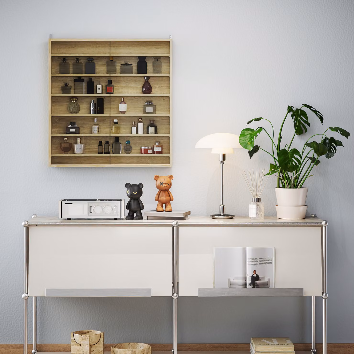 HOMCOM Six Shelf Display Cabinet with Glass Doors in Brown – 5