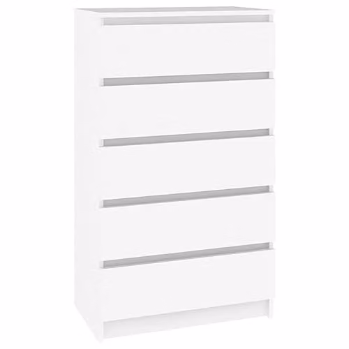 vidaXL White MDF Drawer Cabinet, W: 60 cm, D: 36 cm, H: 103 cm