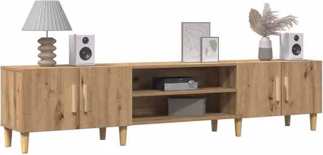 Berkfield Home Artisan Oak TV Cabinet in Brown, W/D/H: 180 x 31.5 x 40 cm