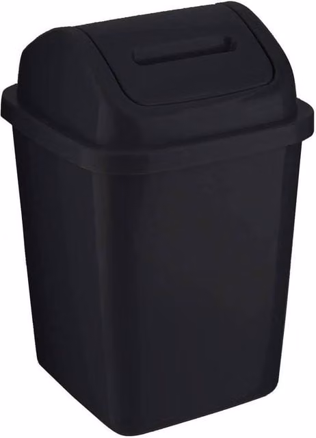 Kelvenix 5L Black Plastic Swing Top Bathroom Bin