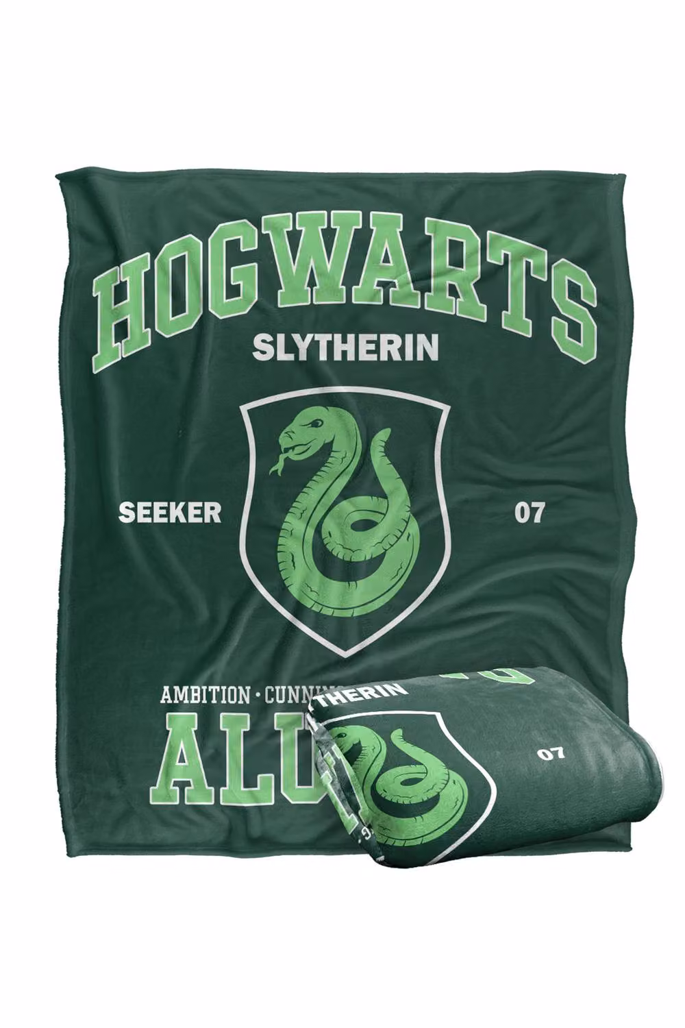 Warner Bros. Harry Potter Hogwarts Slytherin Alumni Super Soft Fleece Throw Blanket, Multicolour, W: 152.4 cm x D: 127.0 cm – 7