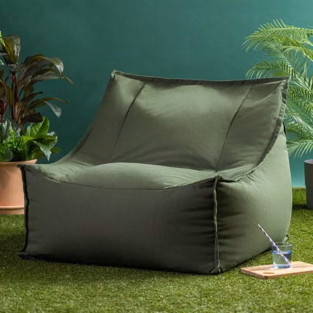 Icon Alto Bean Bag Armchair in Khaki Olefin Fabric
