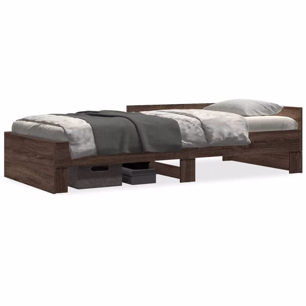 Berkfield Home Restful Small Single Bed Frame in Brown Oak with Drawers – 3