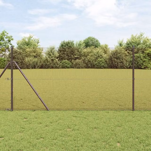 Berkfield Home Red PVC Coated Steel Welded Wire Fence, H: 1.5 m x W: 25 m – 1